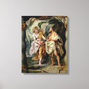Profeten Elijah och ängeln Canvastryck