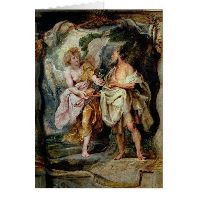 Profeten Elijah och ängeln Hälsningskort (Framsidan)