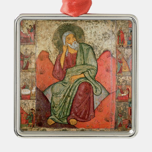 Profeten Elijah, Pskov skolar (panelen) Julgransprydnad Metall (Framsidan)