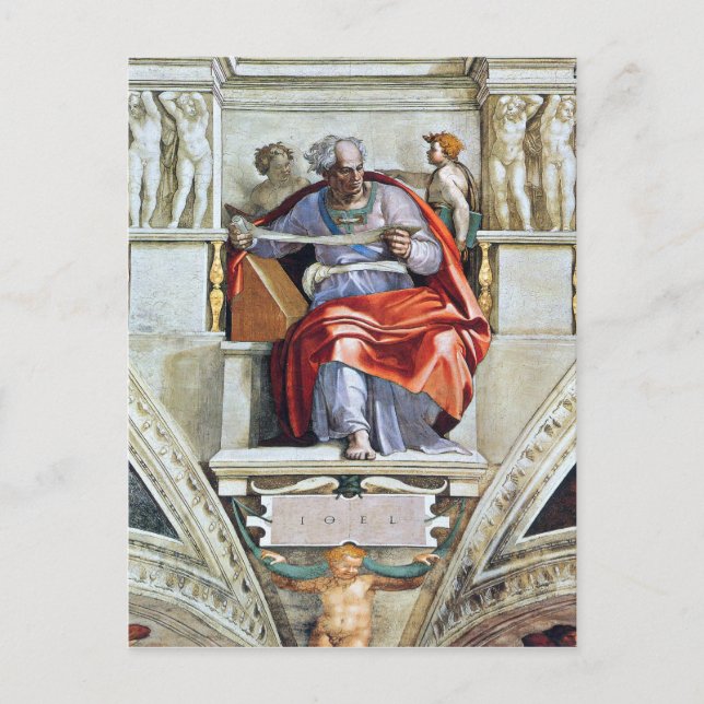 profeten Joel av Michelangelo Unterberger Vykort (Framsida)
