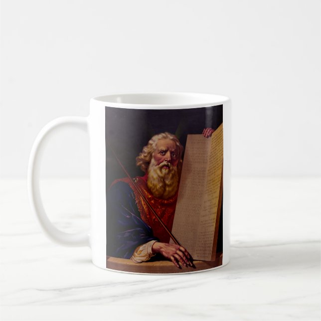 Profeten Moses på berget Sinai – Episk högkvalitet Kaffemugg (Vänster)