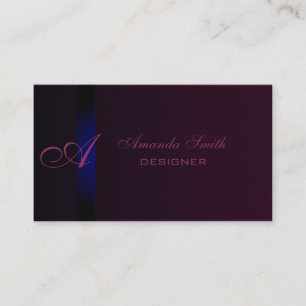 Proffesionell elegant med enbart sammet monogram visitkort