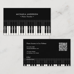 Proffesionell pianolärare QR-kod & Sociala medier Visitkort