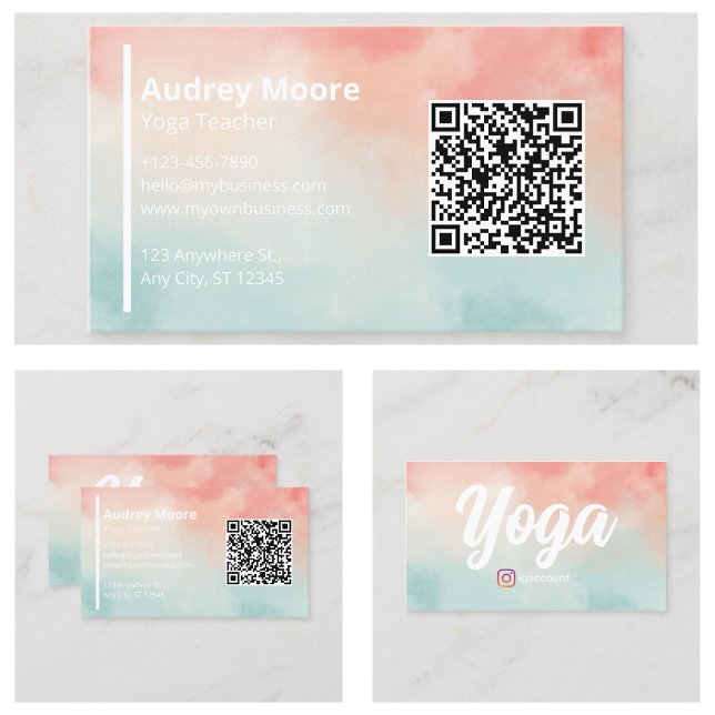 Proffsdesignade mallar för yogalärare visitkort (Professional Yoga Teacher Templates Designs Business Card
)