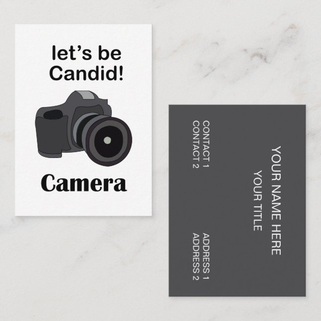Proffsfotograf Kandidat Fotograf Visitkort (Fram/baksida)