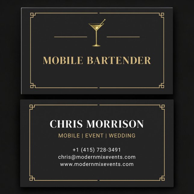 Proffsig mobil bartender visitkort (Skapare uppladdad)