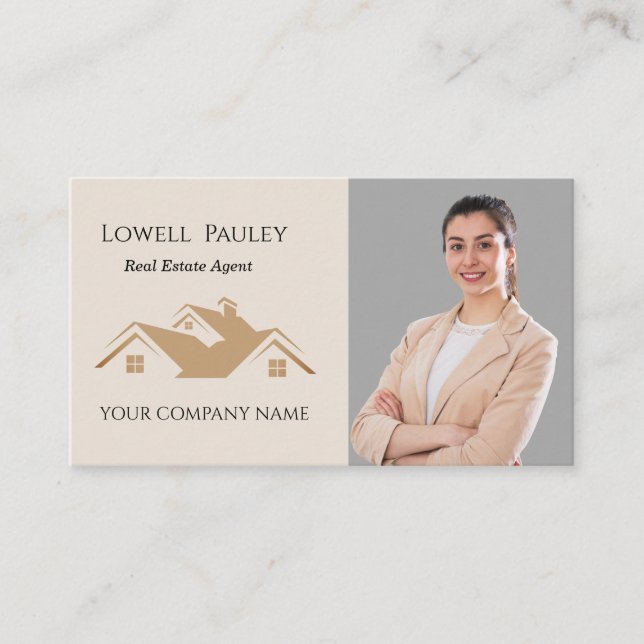 Proffsiga Fastighetsmäklare Logotyp Visitkort (Framsida)
