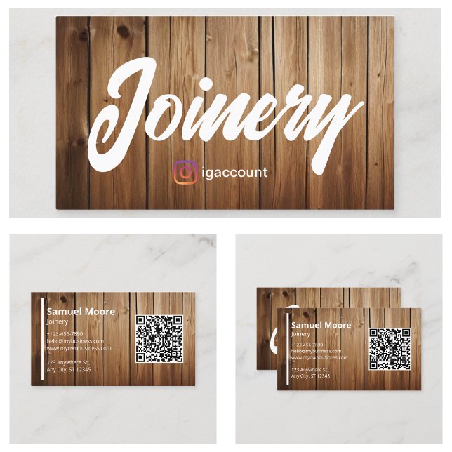 Proffsiga fogmall QR-kod Visitkort (Professional Joinery Templates QR Code Business Card
)