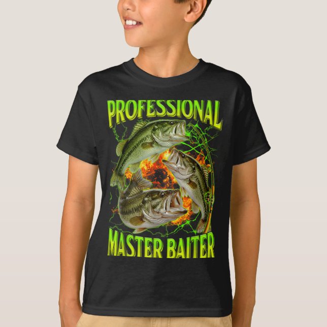 Proffsiga master-betare rolig fiskememe t shirt (Framsida)