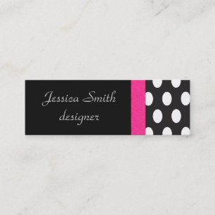Proffsionell elegant polka dots svart mini visitkort