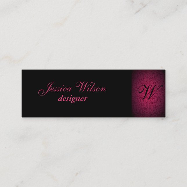 Proffsionell elegant, skonsam blommigt monogram mini visitkort (Framsida)