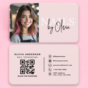 Proffsprofessionell QR-kod för nagelkonstnärsfoto Visitkort