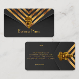 Profil Affärs Guld Svart Velvet Rand Visitkort