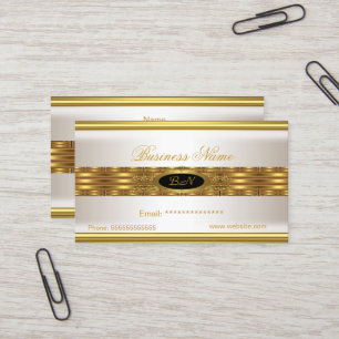 Profil Affärs Kräm Guld Monogram Svart Visitkort