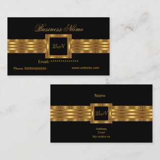 Profil Affärskort Guld Monogram Black Visitkort
