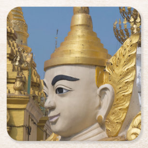 Profil av Buddha-staty Underlägg Papper Kvadrat