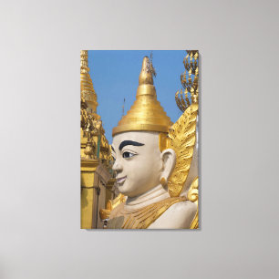 Profil av Buddhas staty Canvastryck