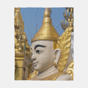 Profil av Buddhas staty Fleecefilt