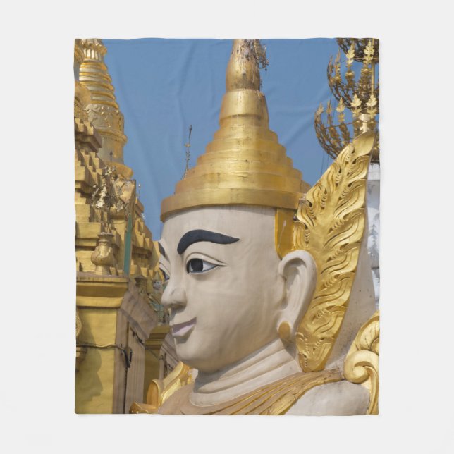 Profil av Buddhas staty Fleecefilt (Framsidan)