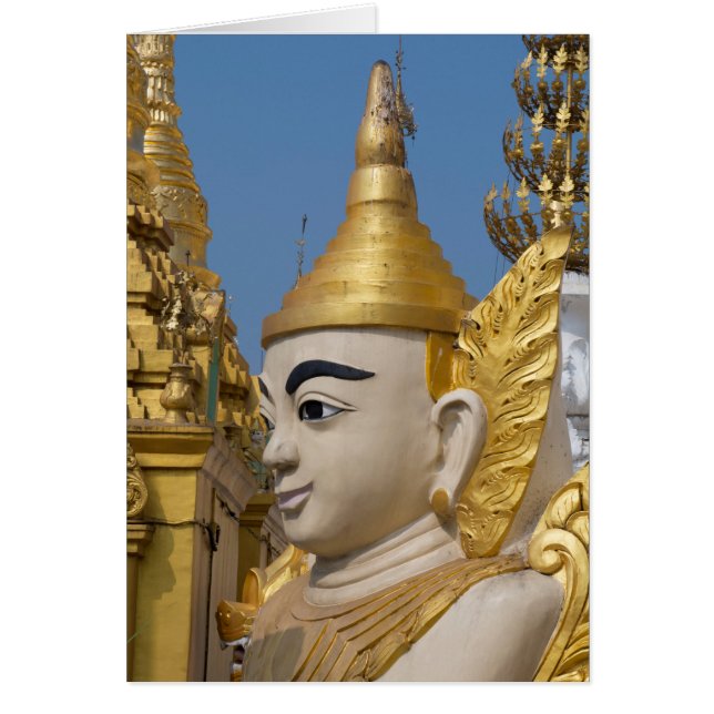 Profil av Buddhas staty Hälsningskort (Framsidan)