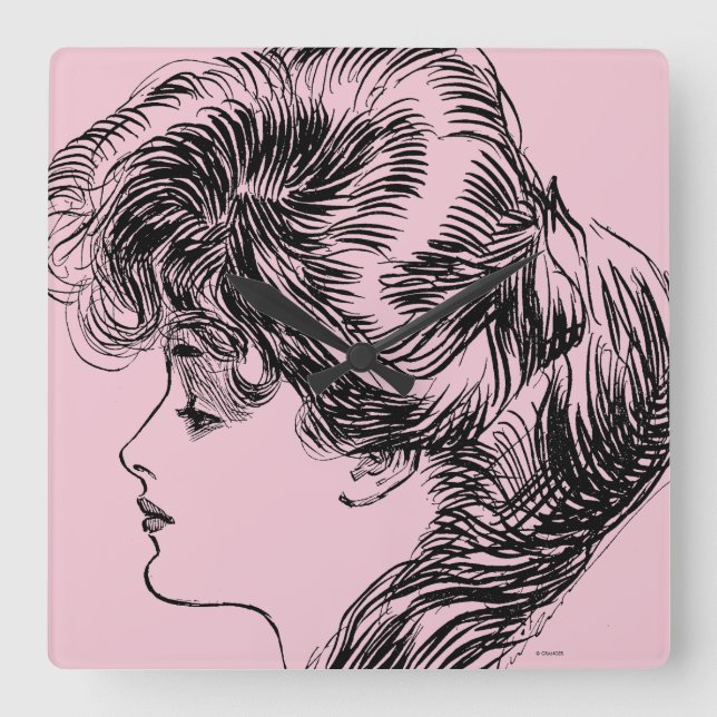 Profil av Gibson Girl, 1903 Fyrkantig Klocka (Framsida)