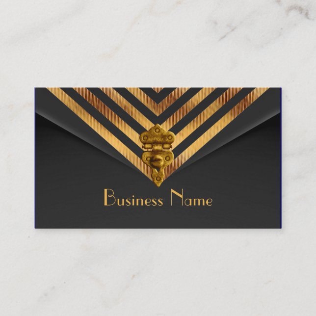 Profil Business Guld Svart Sammetsrand Visitkort (Framsida)