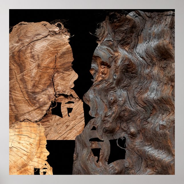 Profil de femme perplexe - Bois Poster (Framsidan)