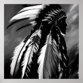Profil för Black White Native Indian Man Man Poster