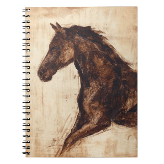 Profil för Brown Vild Horse Anteckningsbok Med Spiral (Framsidan)