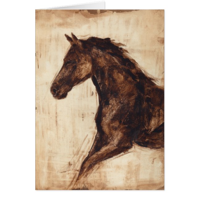 Profil för Brown Vild Horse Hälsningskort (Framsidan)