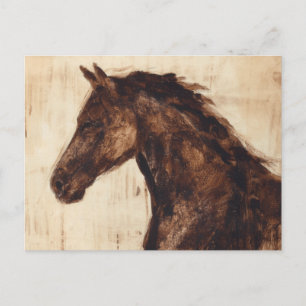 Profil för Brown Vild Horse Vykort