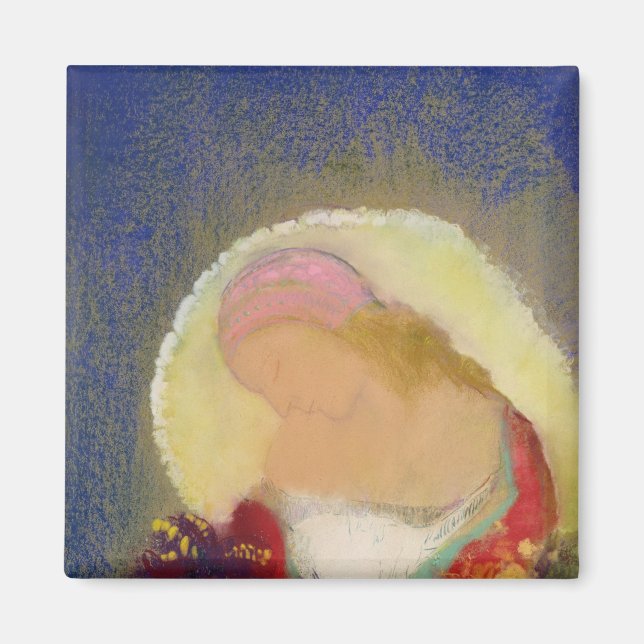 Profil för en flicka med blommor, 1900 magnet (Framsidan)