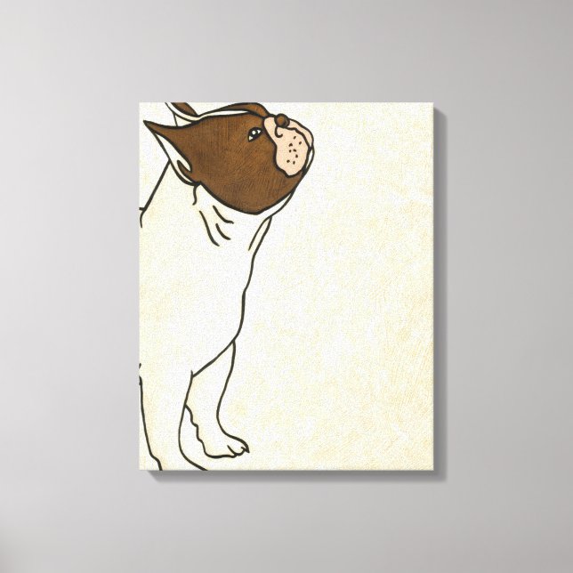 Profil för Fransk Bulldog-Tittar upp Canvastryck (Framsida)