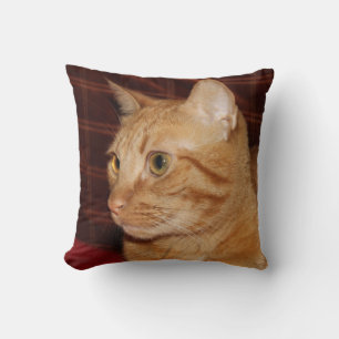 Profil för orange Tabby katt Ansikte Kudde