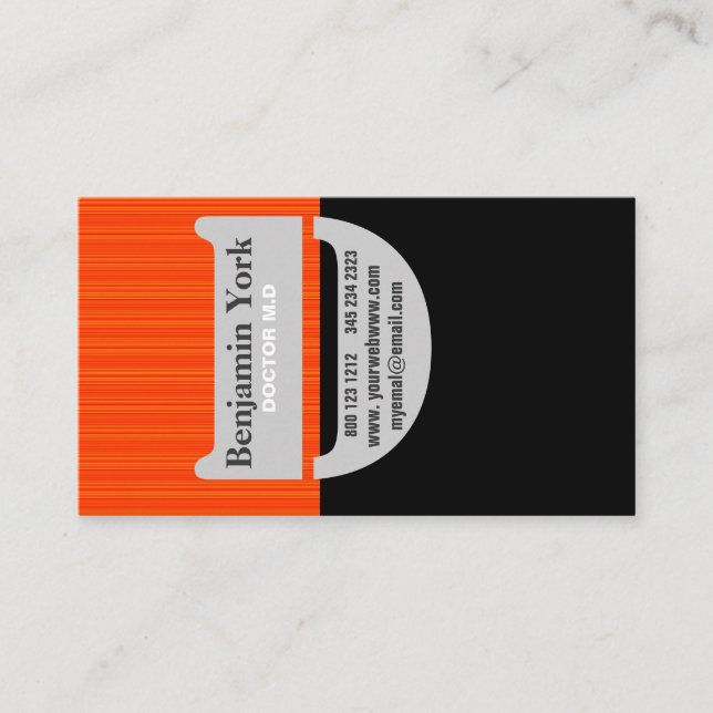 Profil med fet Trendig Monogram urban Dilemma Biz Visitkort (Framsida)
