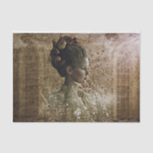 Profil på ett Vintage Woman-vävnadspapper