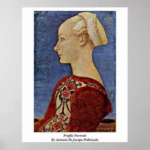 Profil Porträtt av Antonio Di Jacopo Pollaiuolo Poster