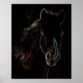 PROFIL PORTRÄTT AV EN HORSE POSTER