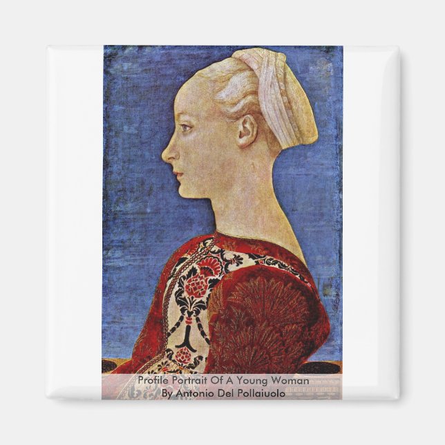 Profil Porträtt i en ung kvinna Magnet (Framsidan)