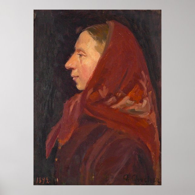Profil Porträtt Woman in Red Poster (Framsidan)