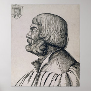 Profile porträtt of Albrecht Durer , 1527 Poster