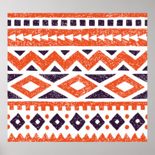 Profiler från aztec-stammen, strimlade utskrifter poster