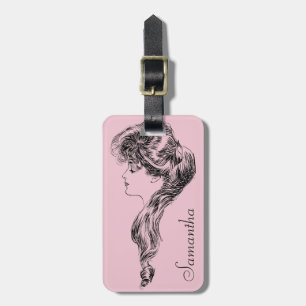 Profilera av en Gibson Flicka, 1903 Bagagebricka