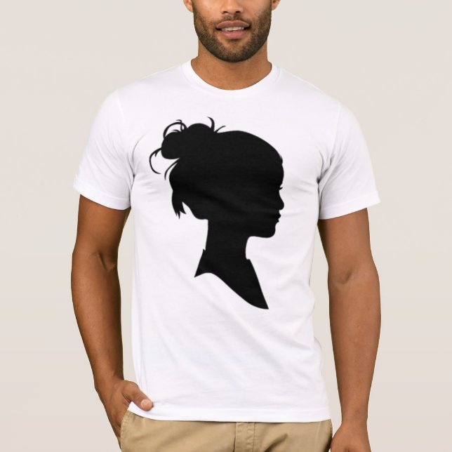 Profilera av en kvinna t shirt (Framsida)