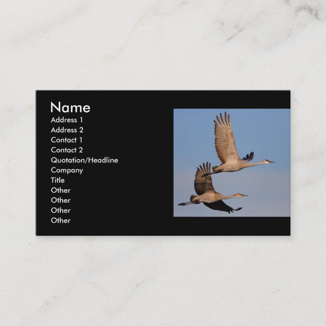 profilera, eller visitkorten, kran kopplar ihop visitkort (Framsida)