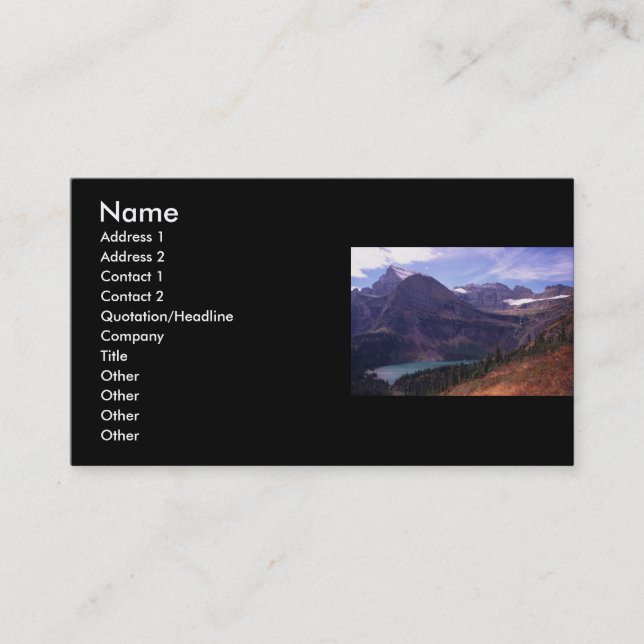 profilera, eller visitkorten, landskap visitkort (Framsida)