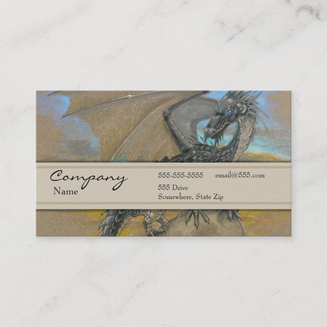 Profilera kortet - svart drake visitkort (Framsida)