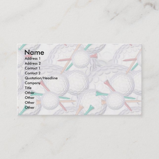 Profilera kortmallen - Golf Visitkort (Framsida)