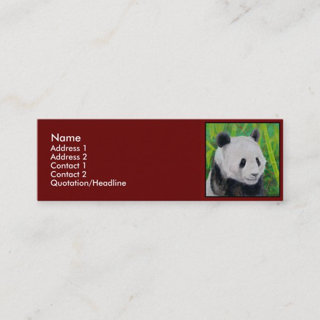 Profilera kortmallen - Panda Mini Visitkort (Framsida)