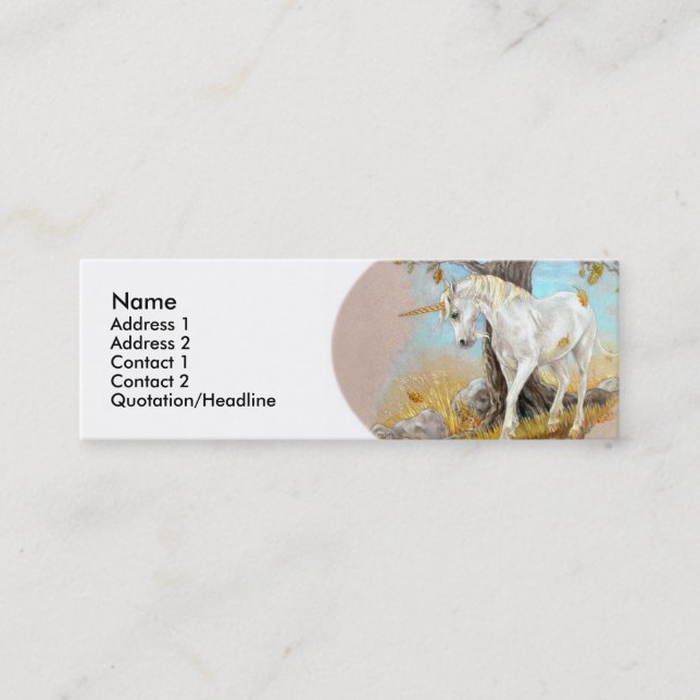Profilera kortmallen - Unicorn Mini Visitkort (Framsida)